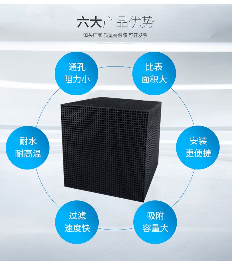 防水蜂窝活性炭方砖 催化燃烧设备专用，喷涂废气高效吸附的新选择